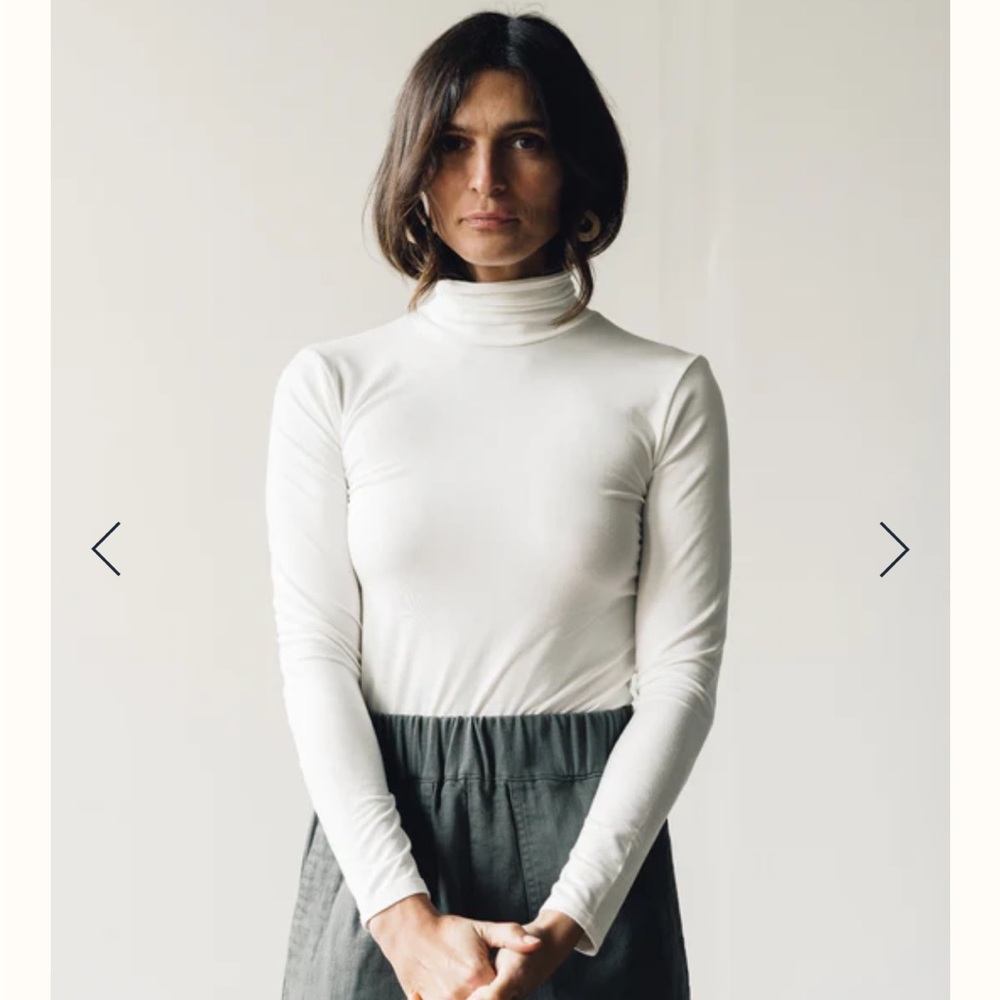 Micaela Greg Jersey Cream Turtleneck
